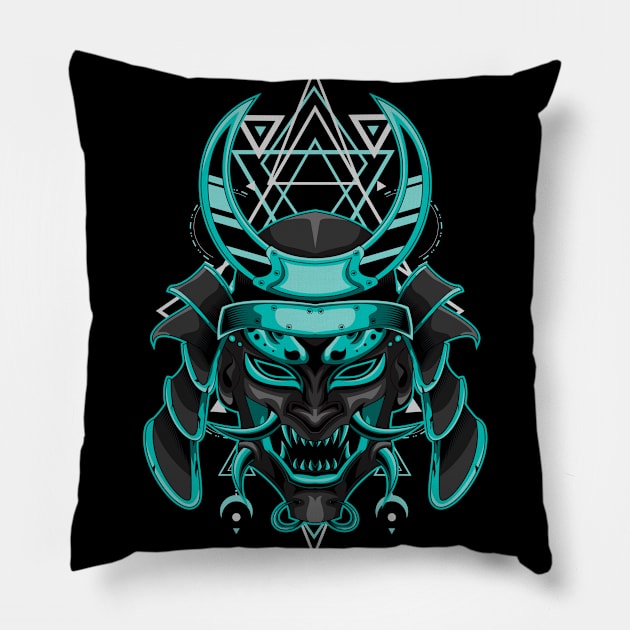 samurai oni Pillow by SHINIGAMII