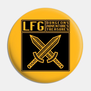 LFG Looking For Group Fighter Class Dual Swords Dungeon Tabletop RPG TTRPG Pin