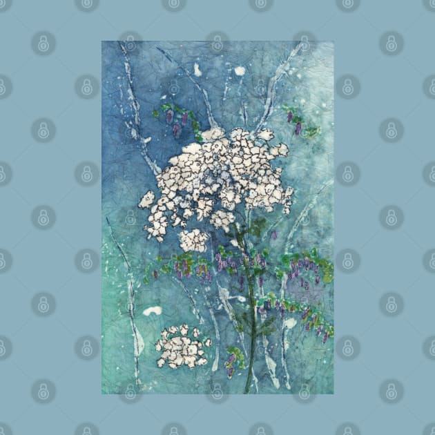 Queen Anne's Lace and Wild Cowpeas Watercolor Batik by ConniSchaf