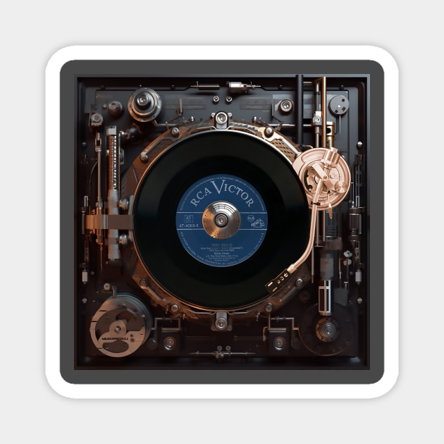 Turntable Retropunk Magnet by DavidLoblaw