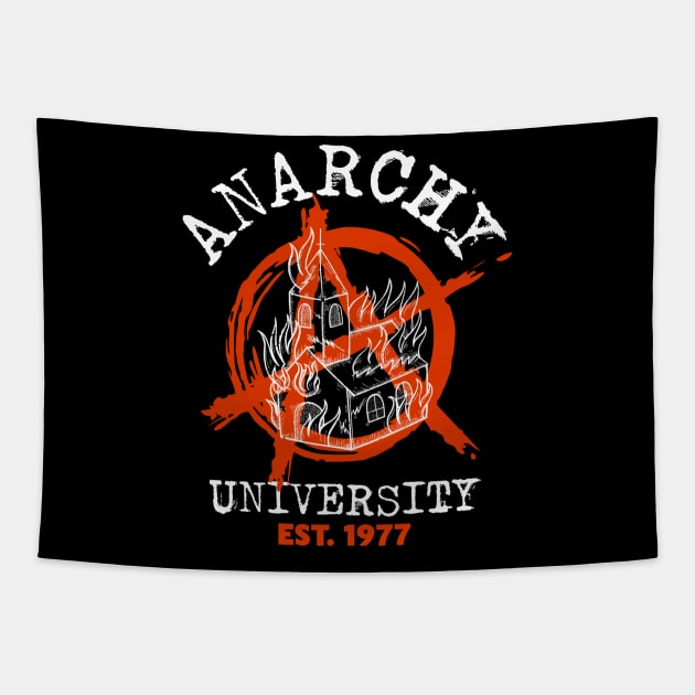 Anarchy University 1977 Street Crust Punk Tapestry by darklordpug