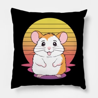 adorable Hamster Lover birthday cool splotch paint Pillow