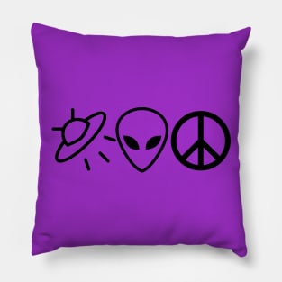 Alien Minimialism (Black) Pillow