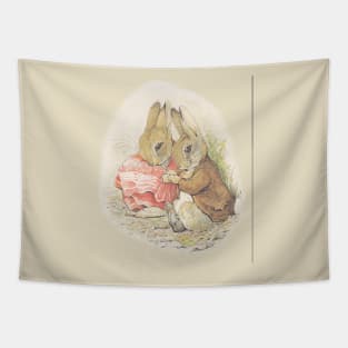 Cuddling Rabbit Couple - Beatrix Potter Tapestry