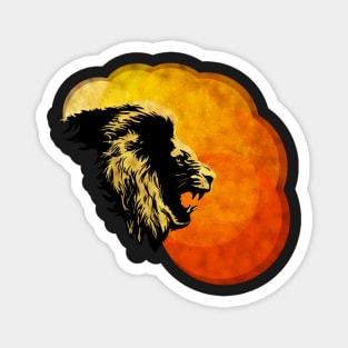 NIGHT PREDATOR: lion silhouette illustration Magnet