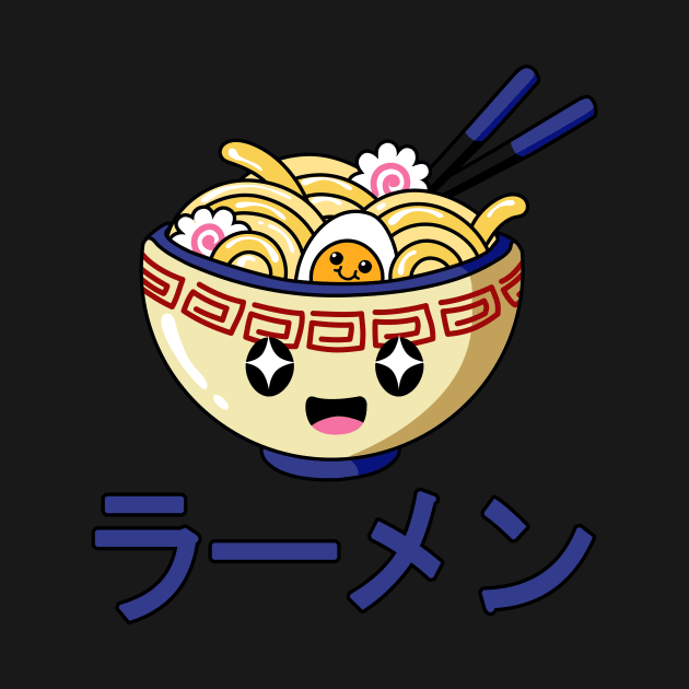 Cute Ramen Bowl - Kawaii ラーメン Blue by NOSSIKKO