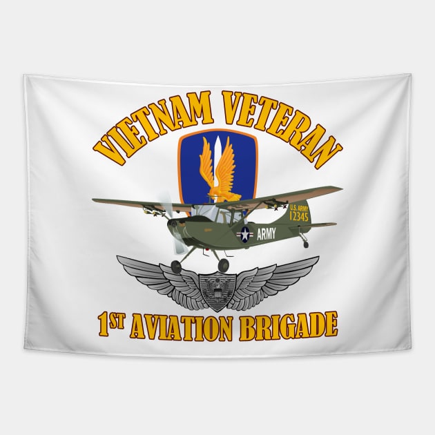 1st Avn Bde - OV-1 Mohawk Vietnam Tapestry by MilitaryVetShop