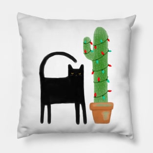 Southwestern Christmas Cat Pillow