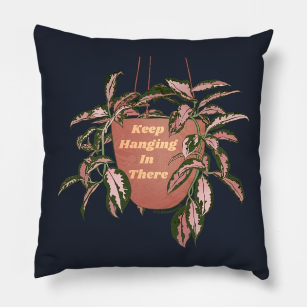 Keep Hanging In There Pillow by FabulouslyFeminist