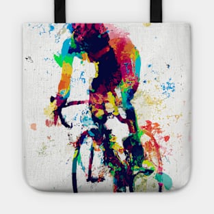 Racing Bike Cyclist Rainbow Tote