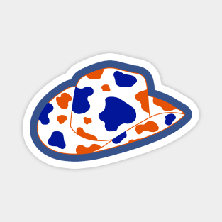 White Orange and Blue cowboy hat Magnet