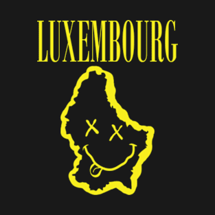 Vibrant Luxembourg: Unleash Your 90s Grunge Spirit! Smiling Squiggly Mouth Dazed Smiley Face T-Shirt