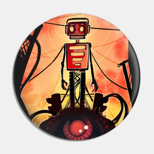 Robot's Dawn Pin by AshenShop