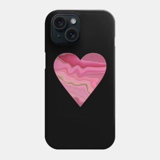 creative heart patterned with pink gold slice agate Phone Case