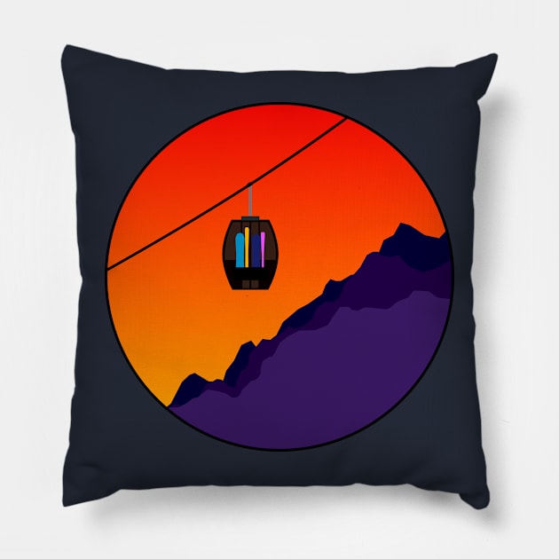 Gondola Sunrise Pillow by ChasingGnarnia