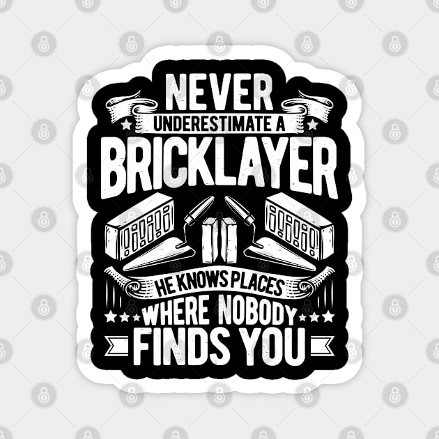 Brickmason Brick Mason Bricklayer Gift Present Magnet by Krautshirts