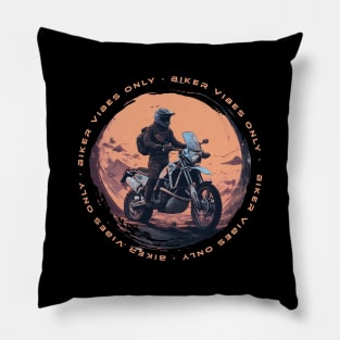 Biker vibes only motorcycle Pillow