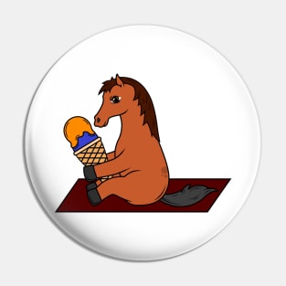 Horse with Waffle Ice Cream Pin