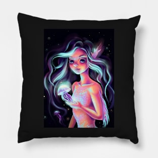 Mermaid and Glowing Medusa Pillow