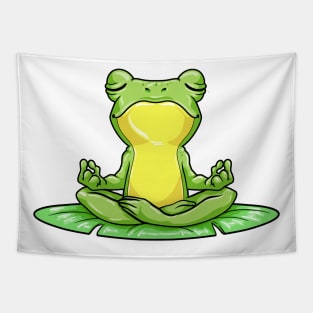 Cool frog is doing Yoga Tapestry