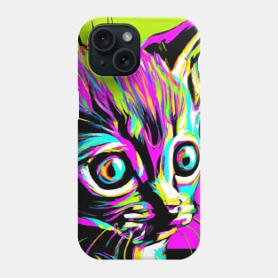 Neon Pop Art Horror Kitten Phone Case