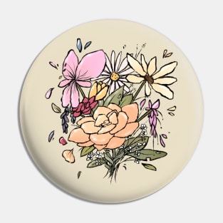 Joyous June Flowers Pin