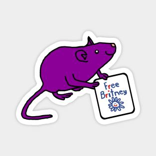 Cute Rat with Free Britney Sign Magnet