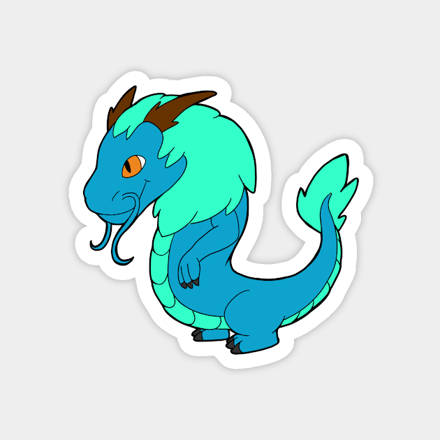 Blue Chinese Dragon Magnet by Adastumae