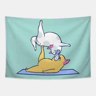 AcroYoga French Bulldog Tapestry