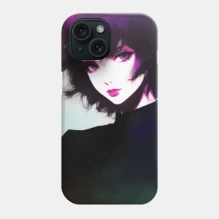 Watercolor Woman in Black Phone Case