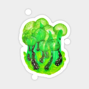 Green Forest Abstract Magnet