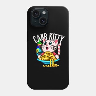 Carb Kitty - funny cat eating noodles Phone Case