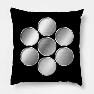 Kuki Clan Kamon Silver Chrome Pillow