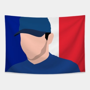 Esteban Ocon Face Art - Flag Edition Tapestry