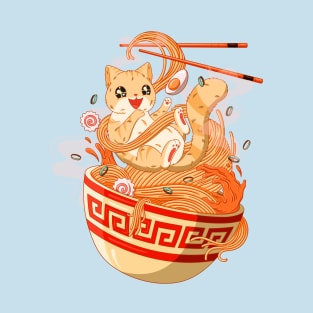 Cat Ramen Bowl T-Shirt