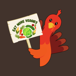 Eat Veg Funny Thanksgiving Turkey T-Shirt