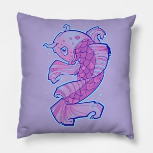 koi karp fish neon effect Pillow