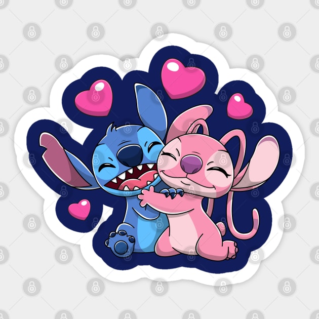 Stitch et Angel | Coussin