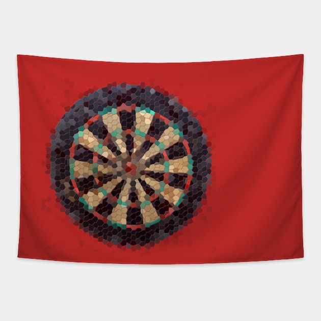 Mosaic Dartboard Tapestry by soitwouldseem