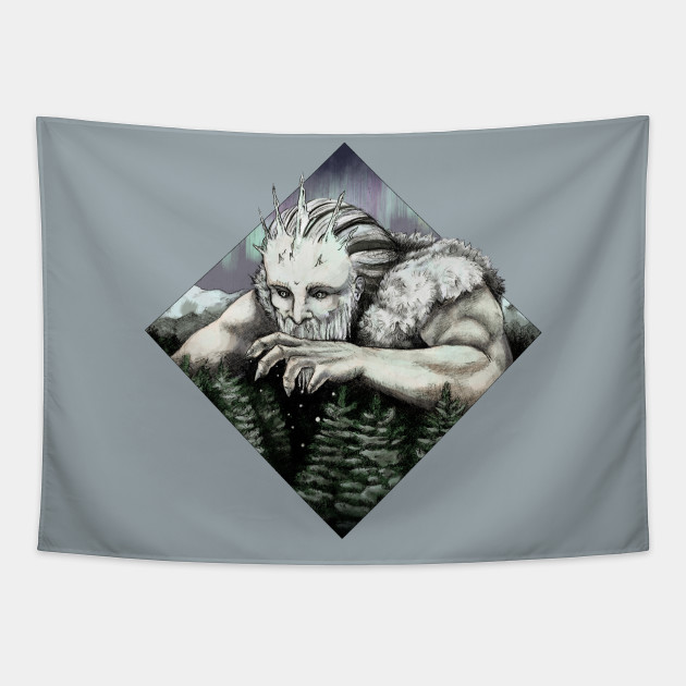 Ymir The Frost Giant Ymir Tapisserie Teepublic Fr Attack on titan main character index shinganshina trio (eren yeager) | warrior trio (reiner braun … upon obtaining her titan powers, ymir, her nine titan powers, and the eldians sought to aid the human race, according to grisha yeager, subduing the kingdom of marley to form the empire of eldia. teepublic