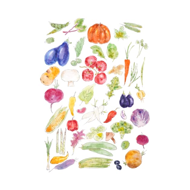 colorful vegetable ink and watercolor collection by colorandcolor