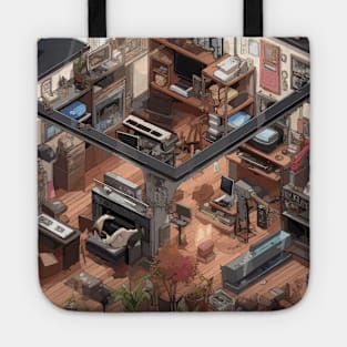 isometric music room Tote