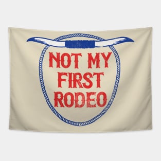 Not My First Rodeo // Retro Outlaw Country Fan Design Tapestry