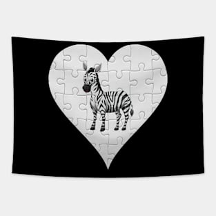 Jigsaw  Zebra Heart Design - Wild Animal Zebra Tapestry