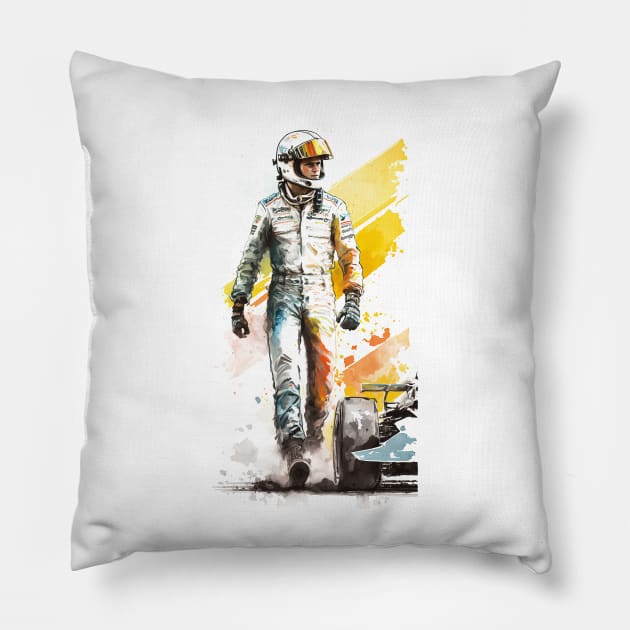 Racecar Driver Pillow by Kid Relic