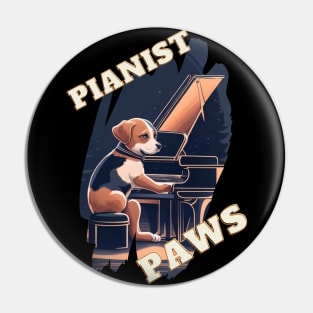 Piano-playing Dog: "Pianist Paws" Pin