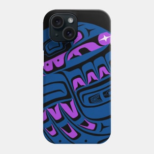 Raven Steals the Sun, teal and purple Phone Case