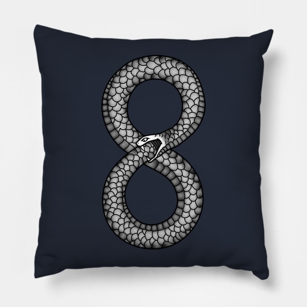 Ouroboros -The Infinity symbol Pillow by clothed_in_kindness