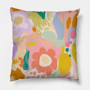 Abstract Garden Flowers Matisse Boho Pillow