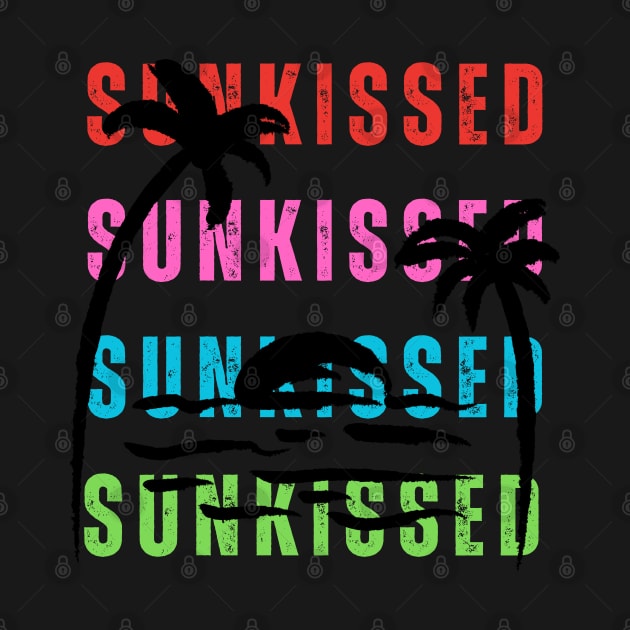 Sunkissed Colorful Sundown Sea Palm Trees by Lab Of Creative Chaos